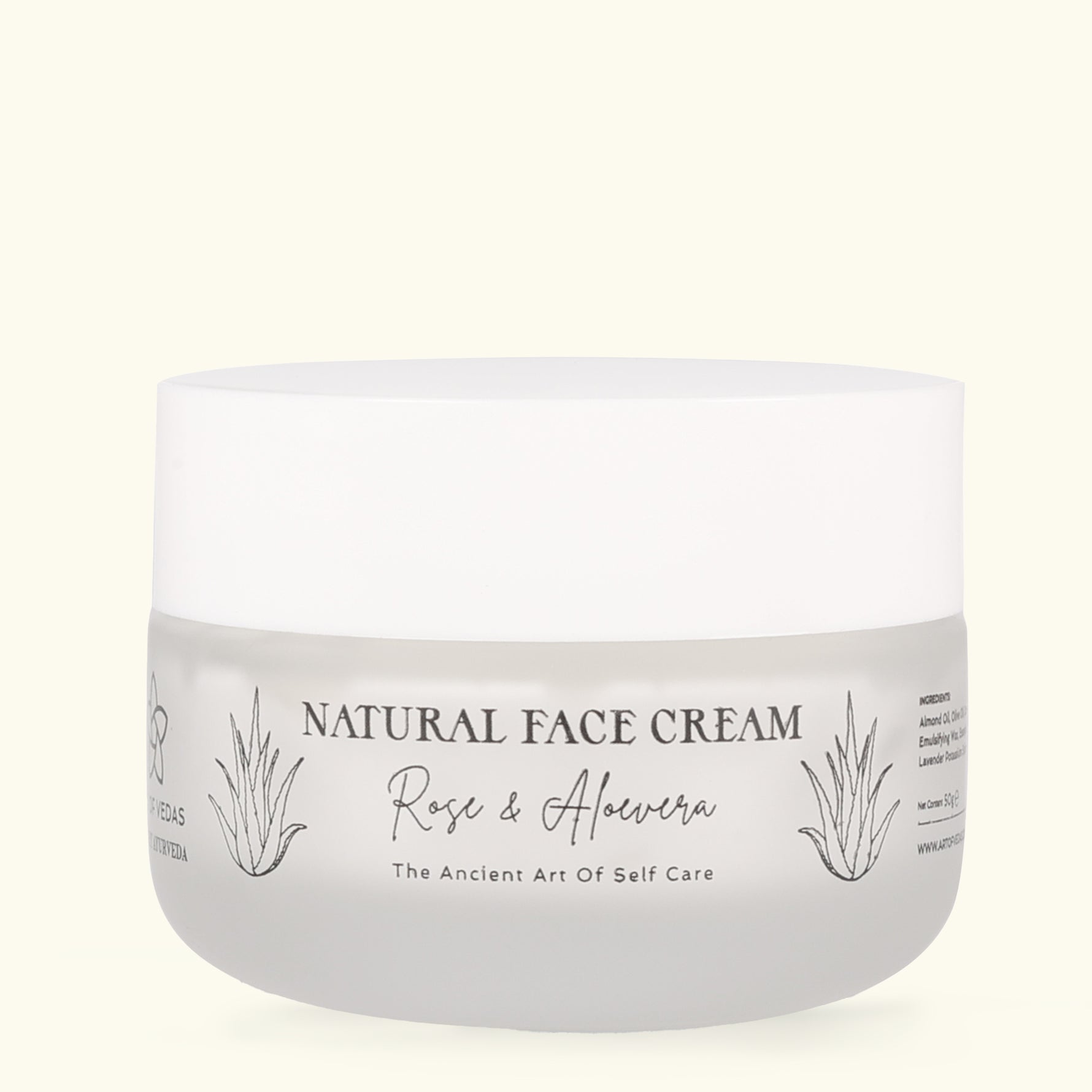 Unleash the hydrating power of roses with Art of Vedas Natural Natural Face Cream, a luxurious and aromatic blend of Ayurvedic herbs and roses that deeply moisturizes, nourishes, and revitalizes your skin for a supple, youthful complexion.